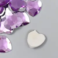 Декоративные элементы для творчества &laquo;Арт Узор. Стразы сердце. Сиреневый&raquo;, набор 30 шт., пластик, 2.5&times;2.5 см