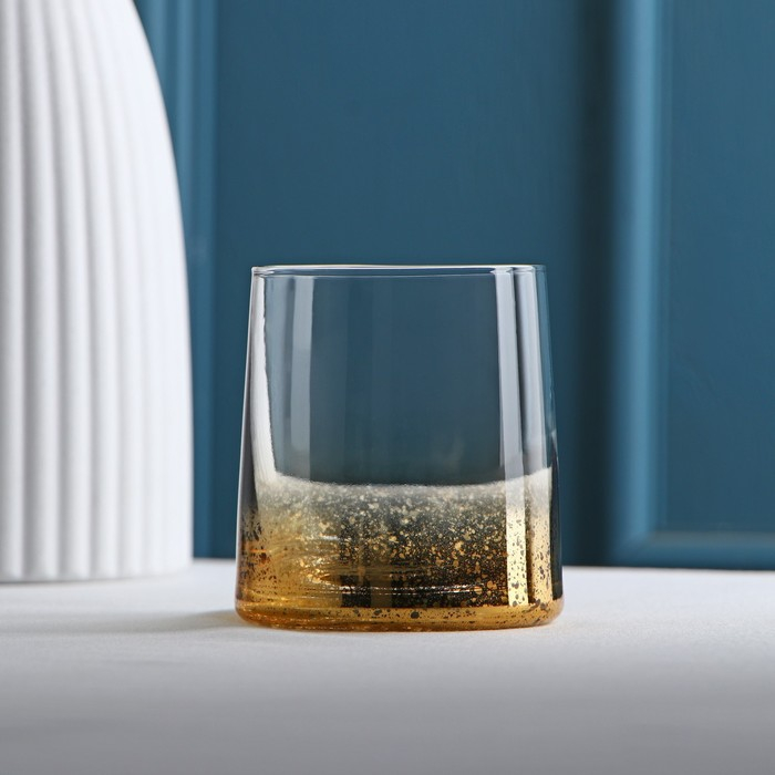 Стакан стеклянный &laquo;Мерцание&raquo;, 200 мл, цвет золотой
