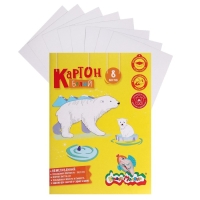 Картон белый А4, 8 листов "Каляка-Маляка", немелованный Картон белый А4, 8 листов "Каляка-Маляка", немелованный