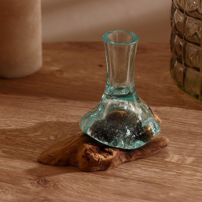 Вазон стекло на дереве "Эстетика" 20х15х9 см