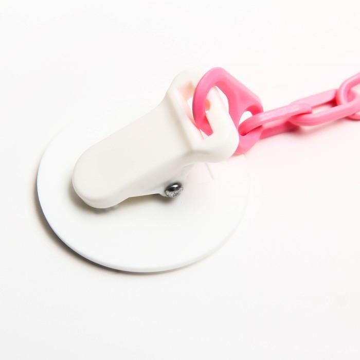 Соска - пустышка латексная ортодонтическая &laquo;Мур-мур&raquo;, от 0 мес., с держателем, цвет розовый