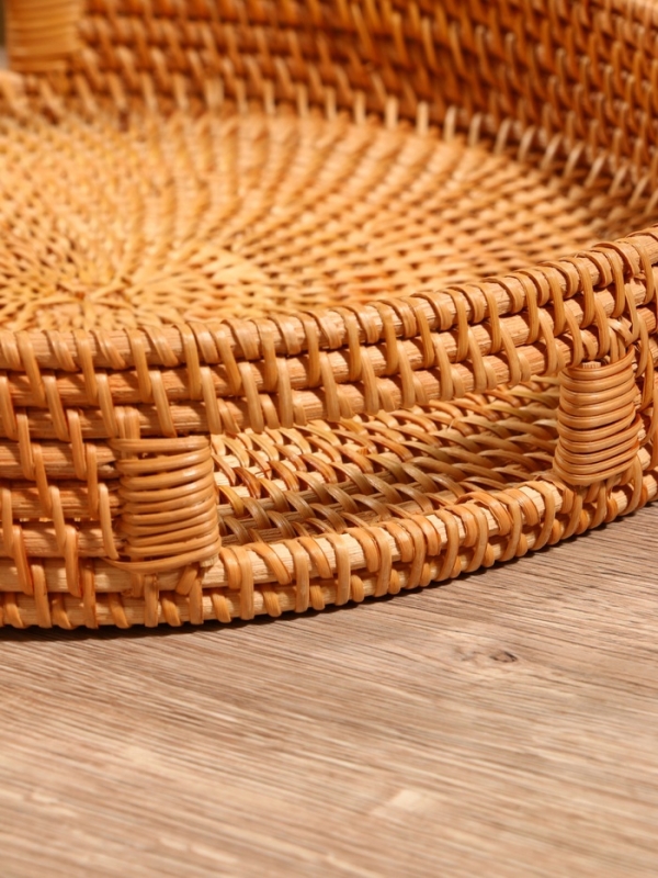 Поднос круглый 35х6 см, ротанг