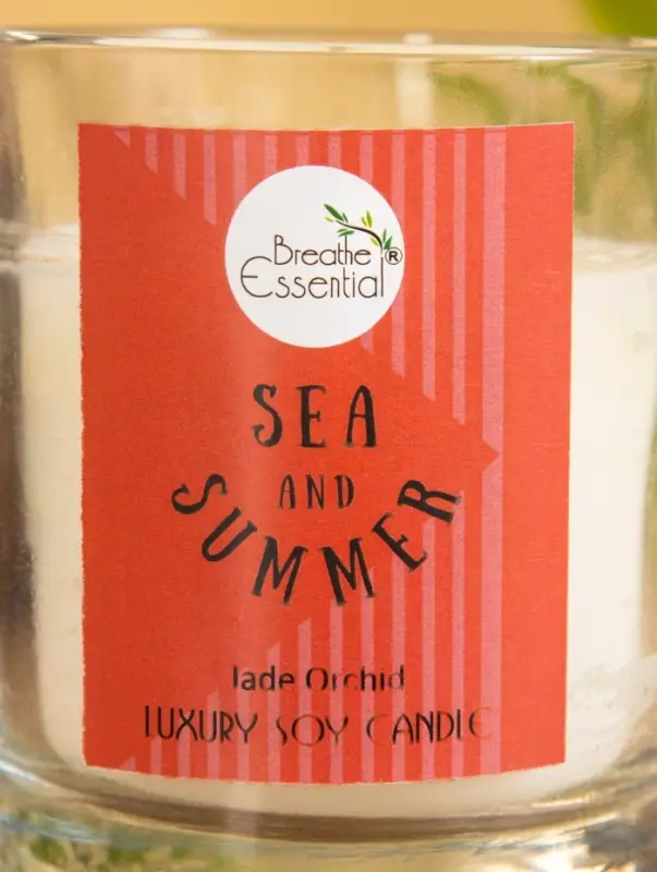 Свеча с кристаллом внутри Sea and Summer "Jade orchid" орхидея, 120 гр