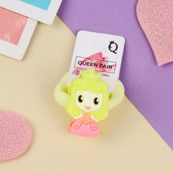 Резинки для волос &laquo;Крошка&raquo;, набор 2 шт., маленькая королева, 3 см, желтые