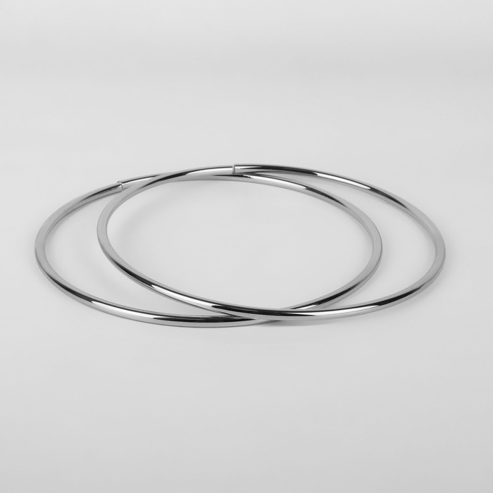 Ручки для сумки &laquo;Круг&raquo;, металлические, d = 15 см, 2 шт, цвет серебряный