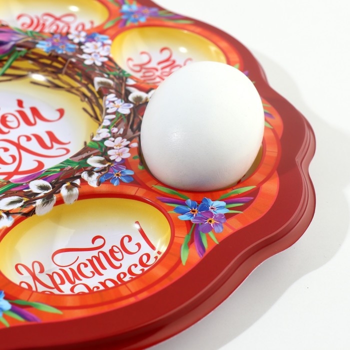 Пасхальная подставка на 8 яиц и кулич &laquo;Верба&raquo; на пасху, 24 х 25 см.