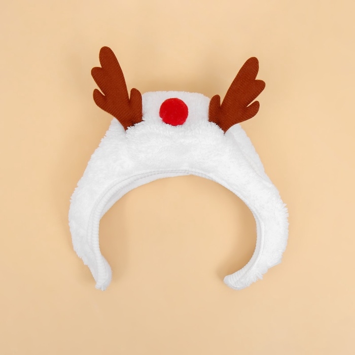 Новый год. Шапка для животных "Рожки", размер S(ОМ 15 см, длина 15 см)