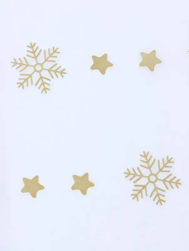 Бумага упаковочная тишью "Снежинки со звездами", золотистый, 50 х 66 см