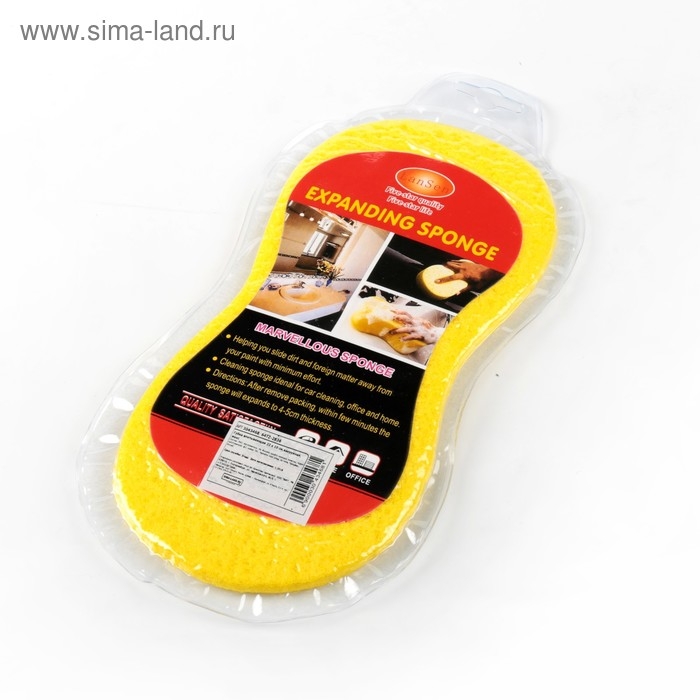 Губка впитывающая для авто, 22&times;10 см, вакуумная, микс