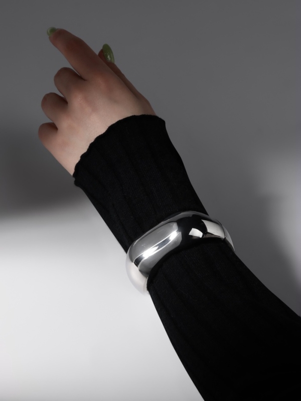 Браслет металл &laquo;Манжета&raquo; мятый, цвет серебро