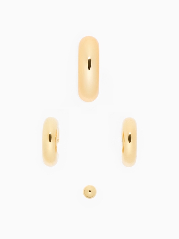 Набор серьги и каффы 4 шт. &laquo;Бублик&raquo; три дуги, цвет золото