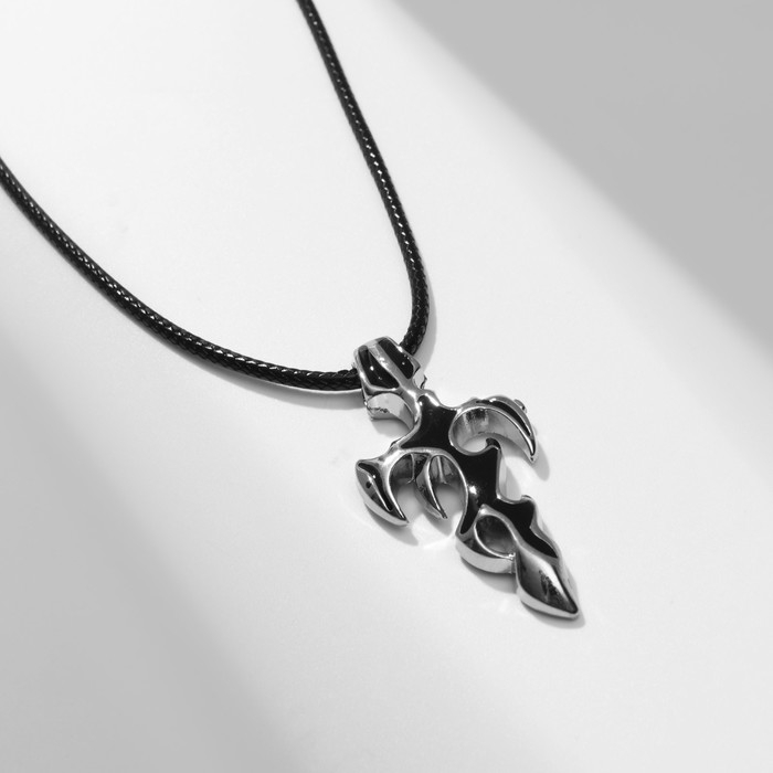 Кулон мужской &laquo;Искры&raquo;, цвет серый на чёрном шнурке, 45 см