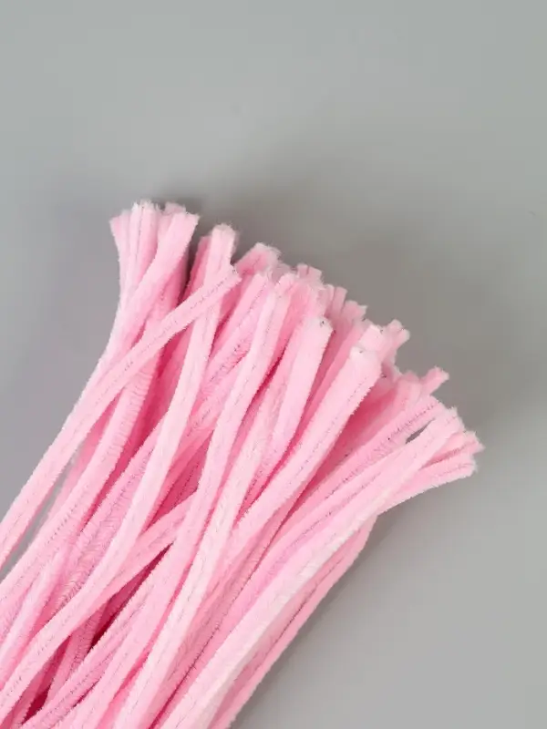 Синельная проволока, набор 100 шт, размер 1 шт 30х0,8 см, цвет розовый