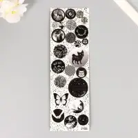 Наклейка для творчества пластик "Мой цвет - чёрный" 6,5х19 см