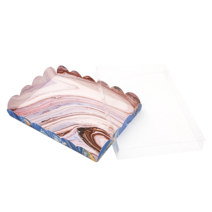 Коробочка для печенья, Коробочка для печенья, "Каменное искусство", 22 х 15 х 3 см 5шт