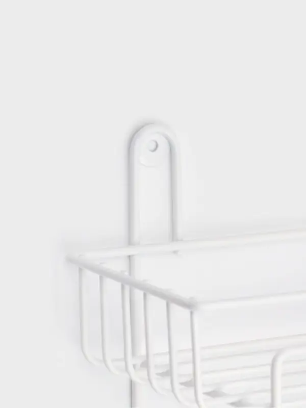 Полка для ванной прямоугольная, 2-х ярусная, 29*12,5*30 см, цвет белый