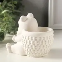 Подставка для мелочей &laquo;Медведь с корзинкой&raquo; 9&times;10&times;8 см, гипс