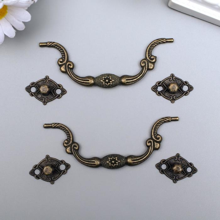 Ручка для шкатулки металл (набор 2 шт) 9,5х4х0,5 см