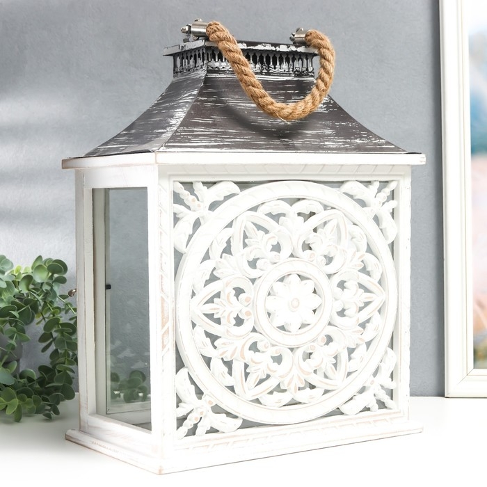 Подсвечник дерево "Медальон лепнина" набор 2 шт 29х22х13 см, 47х19х31 см