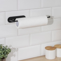 Держатель для бумажных полотенец подвесной Доляна 26×1,5×12 см, цвет чёрный Держатель для бумажных полотенец подвесной Доляна 26×1,5×12 см, цвет чёрный