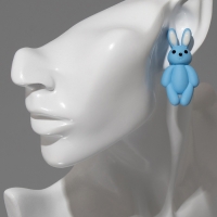 Серьги пластик &laquo;Зайцы&raquo;, цвет голубой