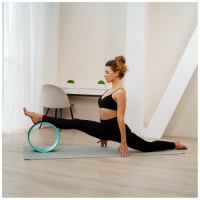 Йога-колесо Sangh &laquo;Лотос&raquo;, 33&times;13 см, цвет мятный/чёрный