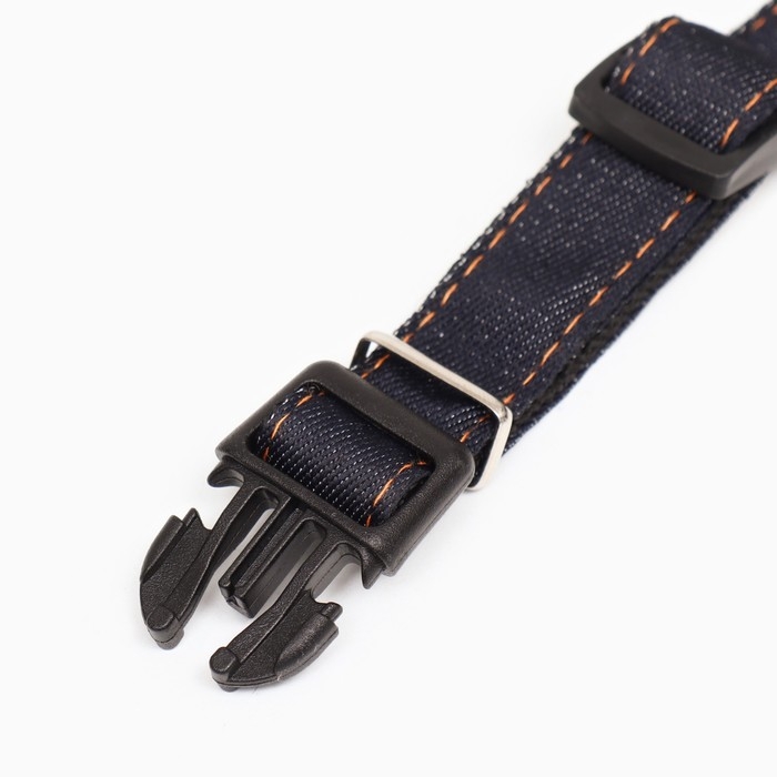 Ошейник Ошейник "Джинс", чёрный подклад, ширина 2 см