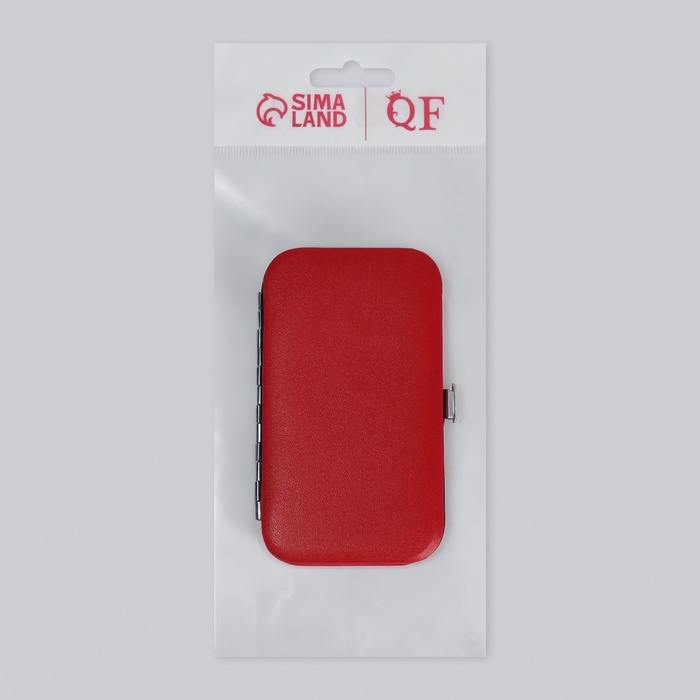 Набор маникюрный «Нежность», 6 предметов, в футляре, цвет красный Набор маникюрный «Нежность», 6 предметов, в футляре, цвет красный