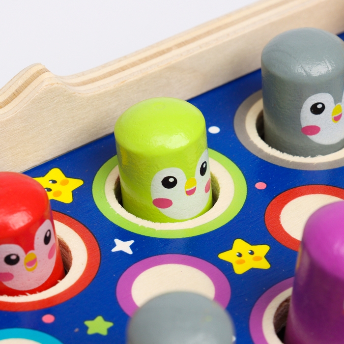 Детский логический центр двусторонний &laquo;Носорог&raquo; 2 в 1 (стучалка, крутилки) 24 &times; 10 &times; 14 см