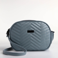 Сумка женская кросс-боди на молнии, цвет серо-синий