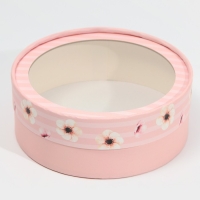 Коробка для макарун, кондитерская упаковка тубус с окном, «Цветы» 16 х 16 х 5 см Коробка для макарун, кондитерская упаковка тубус с окном, «Цветы» 16 х 16 х 5 см