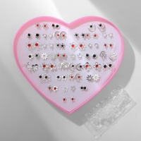 Пусеты в коробке 36 пар «Рисунки» искры, цвет МИКС в серебре Пусеты в коробке 36 пар «Рисунки» искры, цвет МИКС в серебре