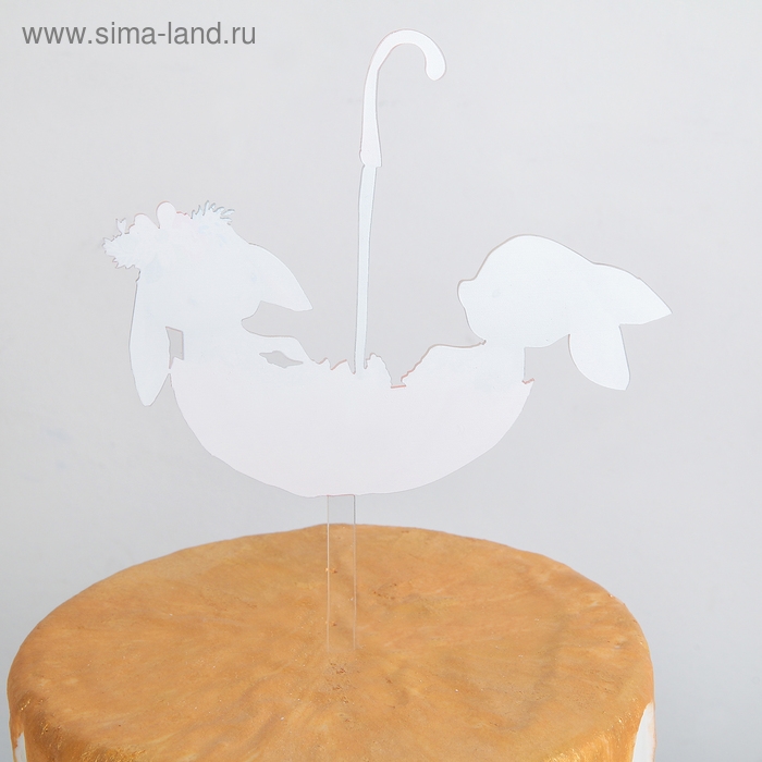 Топпер для торта &laquo;Кролики в зонтике&raquo;