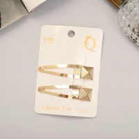 Невидимка для волос "Аманда" (набор 2 шт) куб, 6,5 см, золото Невидимка для волос "Аманда" (набор 2 шт) куб, 6,5 см, золото