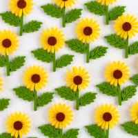 Декор из фетра на клеевой основе, набор 20 шт., размер 1 шт. &mdash; 6 &times; 5 см., цвет жёлтый