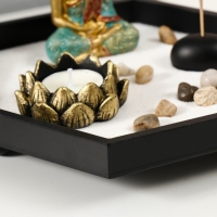 Сад камней Дзен "Будда и лотос" песок+аромапалочки+свеча 22х19х10 см Сад камней Дзен "Будда и лотос" песок+аромапалочки+свеча 22х19х10 см