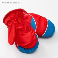 Варежки зимние детские MINAKU, цв.красный/синий, р-р 15 (16 см)