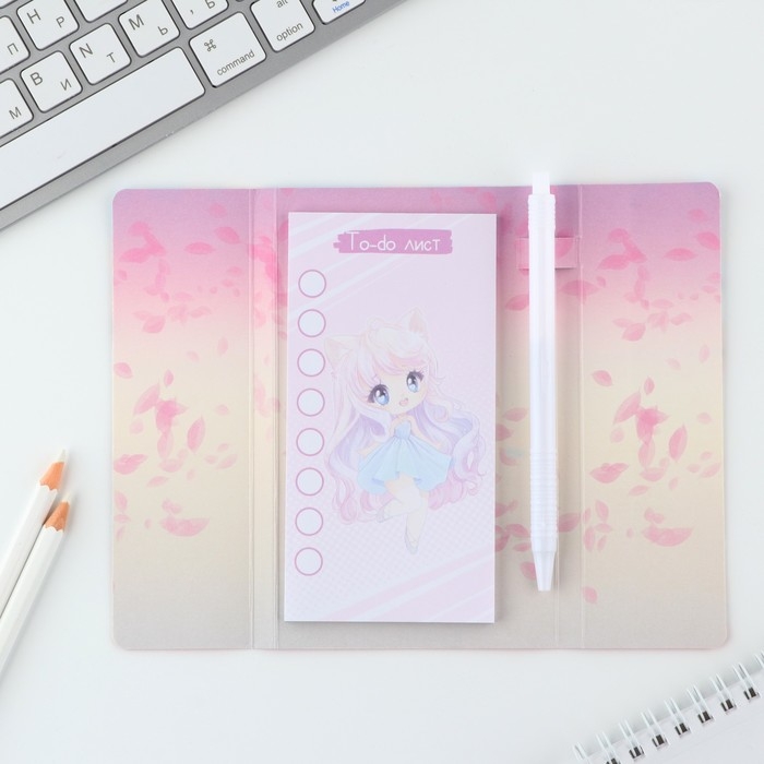 Подарочный набор «Аниме», планинг-стикеры 30 л., ручка пластик Подарочный набор «Аниме», планинг-стикеры 30 л., ручка пластик