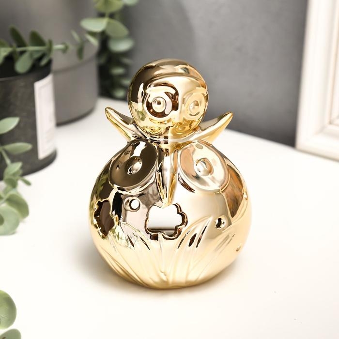 Подсвечник керамика на 1 свечу "Филин с совёнком на голове" МИКС 12,5х8,5х8 см