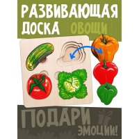 Рамка - вкладыш &laquo;Больше - меньше. Овощи&raquo;, развивающая доска Сегена