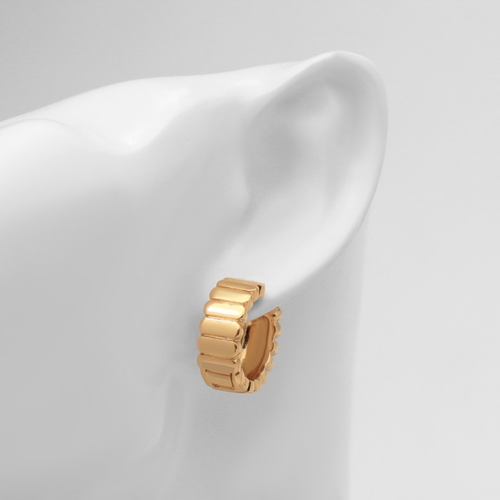 Серьги металл &laquo;Аккорд&raquo; круг из прямоугольников, цвет золото