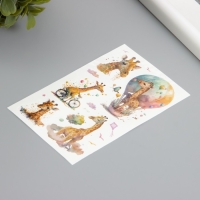 Татуировка на тело фосфорные с блёстками "Жираф" 7,5х12 см