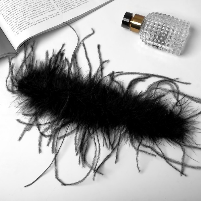 Браслет-манжета &laquo;Роскошь&raquo; перья, цвет чёрный, 24 см