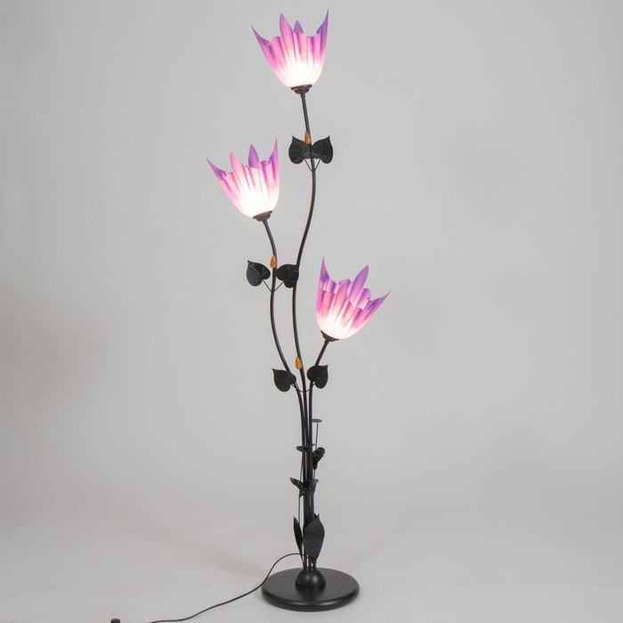 Торшер "Ариадна" 3хЕ27 15Вт чёрно-фиолетовый h.155 см