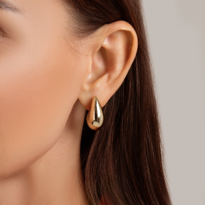 Гарнитур 2 предмета: серьги, кулон &laquo;Капля&raquo;, цвет золото, 40 см