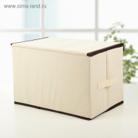 Короб стеллажный для хранения с крышкой &laquo;Фламинго&raquo;, 39&times;25&times;25 см, цвет бежевый