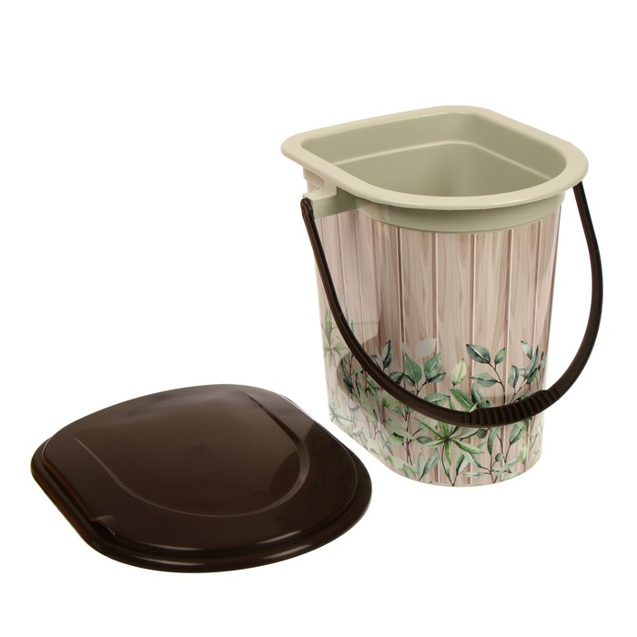 Ведро-туалет, h = 38 см, 17 л, съёмный стульчак, бежевое, крышка МИКС Ведро-туалет, h = 38 см, 17 л, съёмный стульчак, бежевое, крышка МИКС