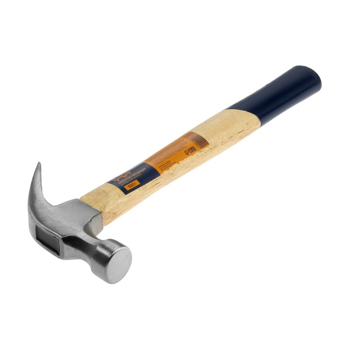 Молоток-гвоздодер ТУНДРА, деревянная рукоятка, 500 г Молоток-гвоздодер ТУНДРА, деревянная рукоятка, 500 г