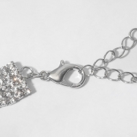 Колье &laquo;Водопад&raquo; волна, цвет белый в серебре, 25 см