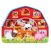 Фигурный пазл в металлической копилке с замочком «Животные нашей фермы», 40 деталей Фигурный пазл в металлической копилке с замочком «Животные нашей фермы», 40 деталей